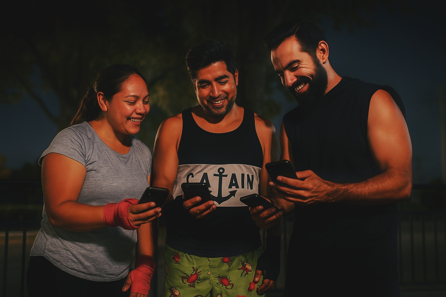 Alumnos revisando su progreso en la app después de un entrenamiento